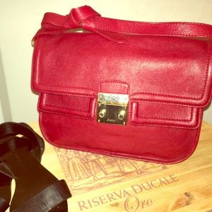 DKNY Leather Red Shoulder Bag, or Clutch.